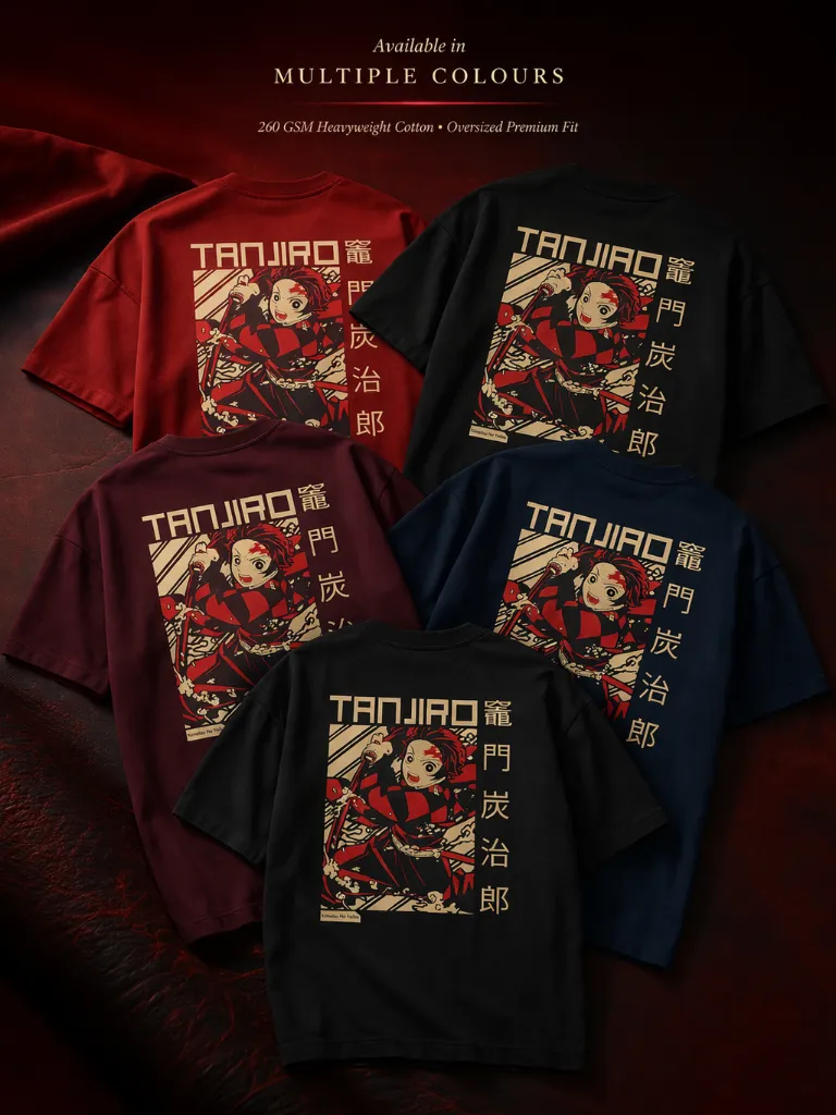 Premium anime streetwear collection shoot.webp